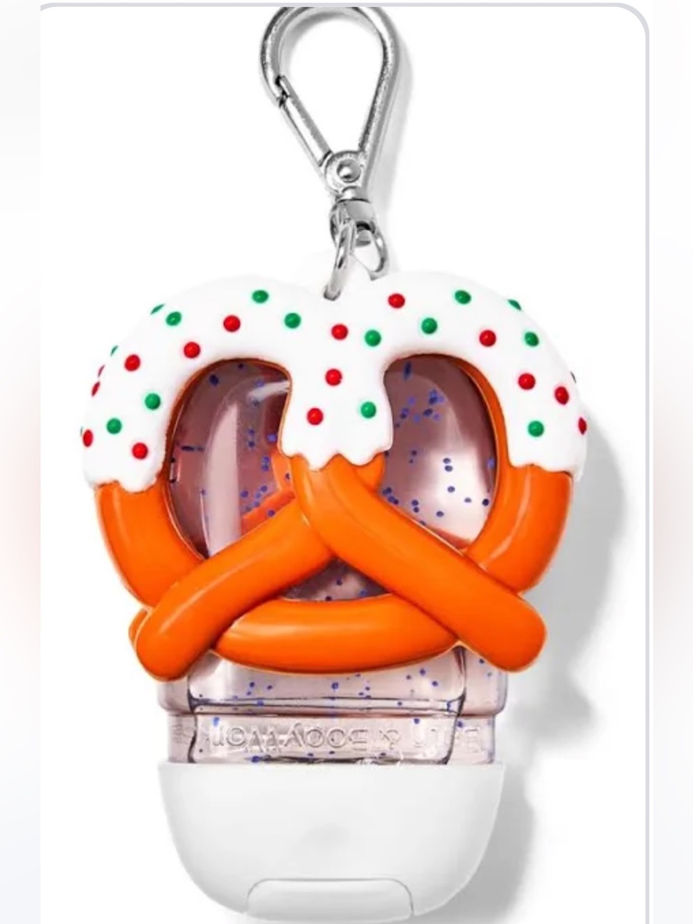 * Bath & Body Works Pretzel with White Icing & sprinkled sanitizer holder